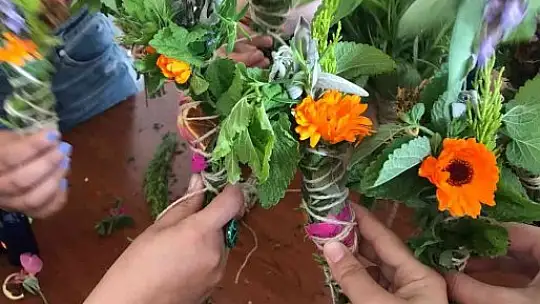 Burhaniye' de BUBFA öğrencileri bitkilerle tütsü yapımı etkinliğine katıldı