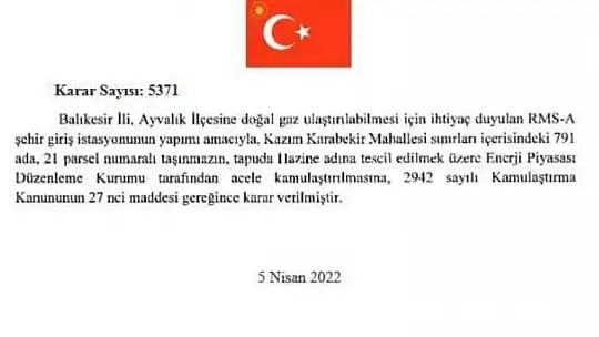 Doğalgaz için kamulaştırmalar başladı