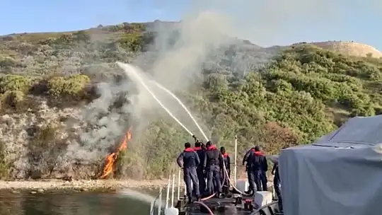 Edincik'te makilik alan yandı