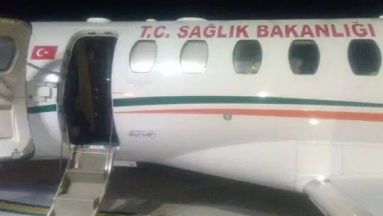 Uçak ambulans 2,5 aylık bebek için havalandı